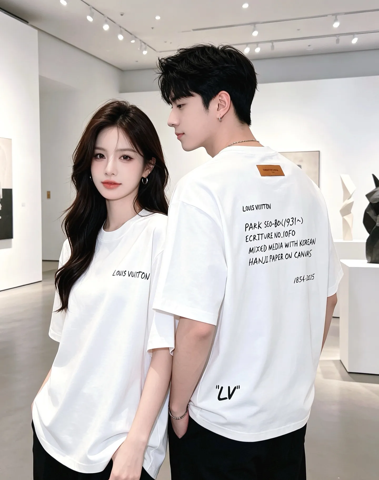 Louis Vuitton/Louis Vuitton short sleeves with slogan printed letters on the chest